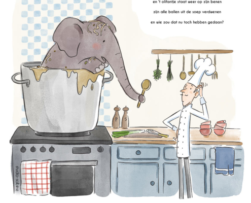 Studio Sabine - Illustraties & Ontwerp | Illustratie kinderboek olifantje