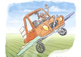 Studio Sabine - Illustraties & Ontwerp | Illustratie de vliegende auto